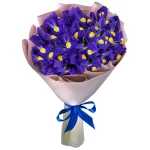Букет из 15 синих ирисов