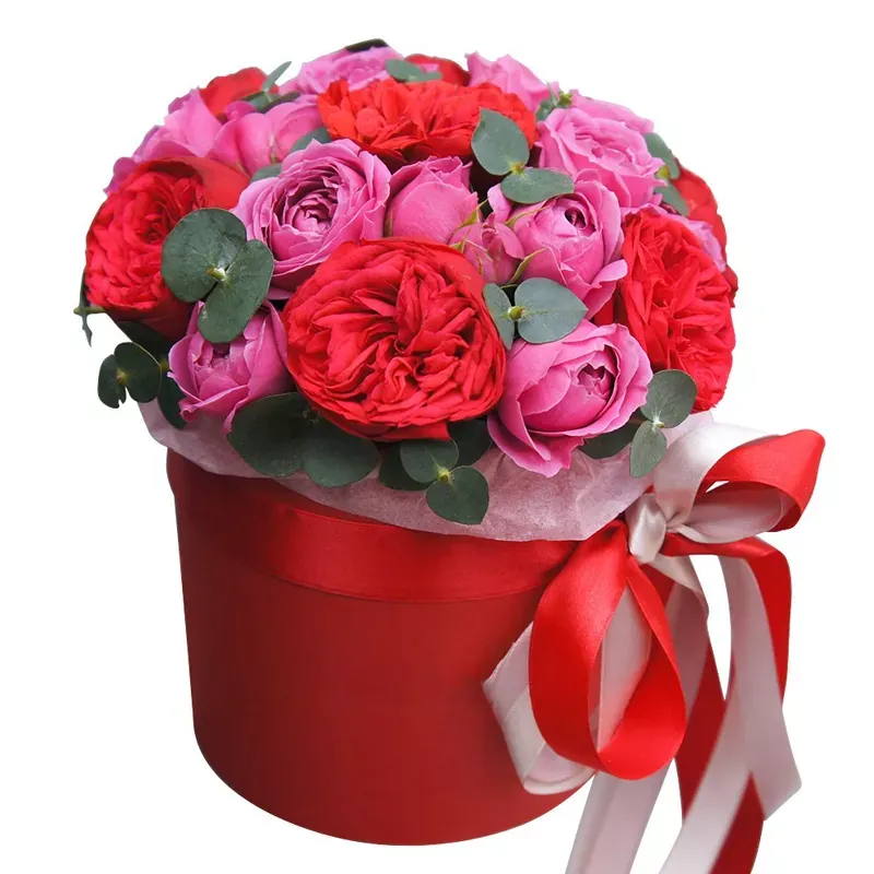 Цветы в коробке Розовое безе